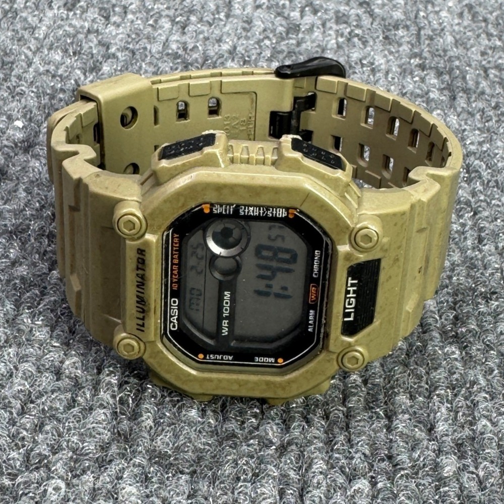 Casio Illuminator W737H Digital Watch Mens Tan Military Sport WR100M W-737H